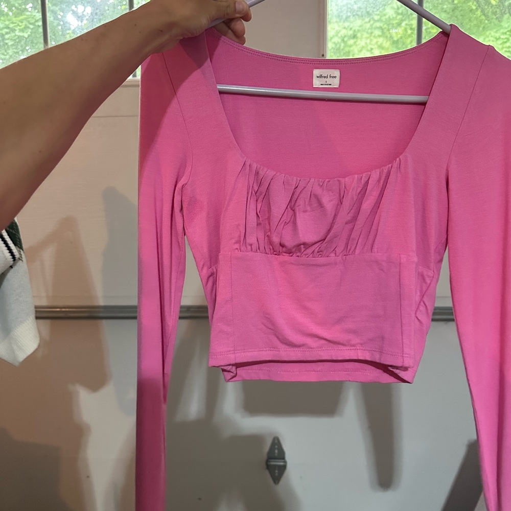 Pink Wilfred long sleeve crop top